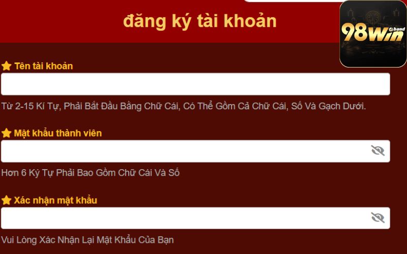 Hướng Dẫn Đăng Ký 98Win Nhanh Qua PC Và Mobile 3 Lưu ý quan trọng mà bất kỳ khách hàng nào cũng cần nắm được